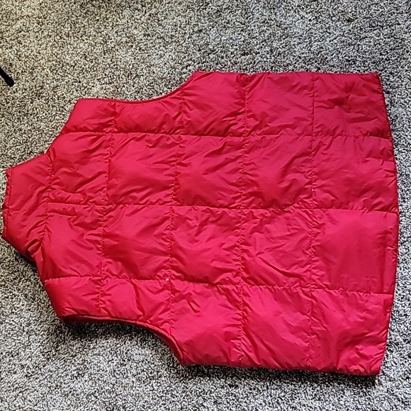 Lands End vest red down-filled Lg 42-44 mens snap closure washable - Picture 2 of 9
